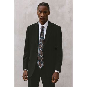 Vintage Pierre BALMAIN Paris Green Red 100% Silk Pattern Neck Tie